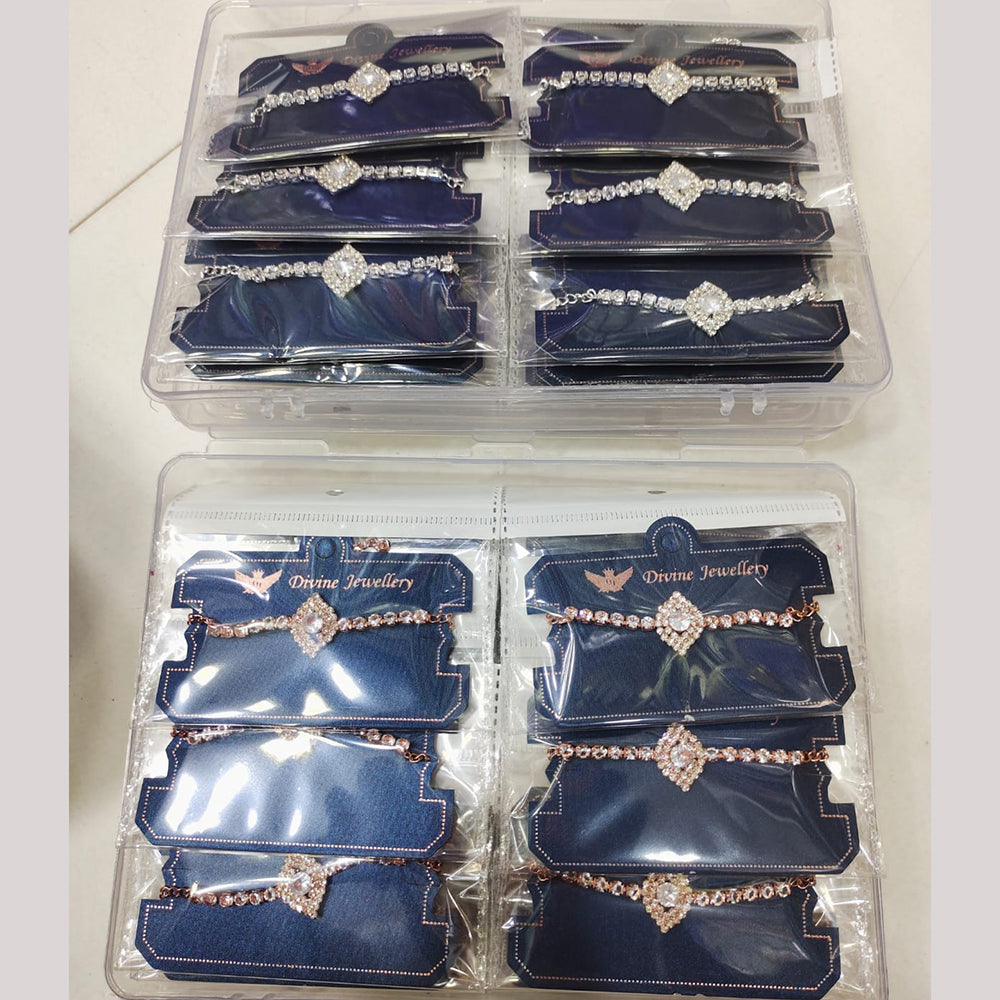 Tip Top Jewellers Fancy Austrian Stone Designer Bracelet   (Pack of 12)