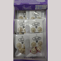 Tip Top Jewellers Stunning Kundan Stone And Pearl Jhumki Earrings (Pack of 12)