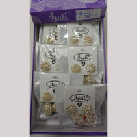 Tip Top Jewellers Stunning Kundan Stone And Pearl Jhumki Earrings (Pack of 12)