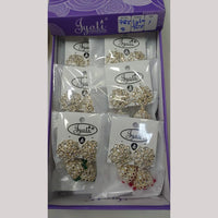 Tip Top Jewellers Stunning Kundan Stone And Pearl Jhumki Earrings (Pack of 12)