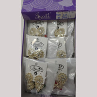 Tip Top Jewellers Stunning Kundan Stone And Pearl Jhumki Earrings (Pack of 12)