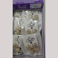 Tip Top Jewellers Stunning Kundan Stone And Pearl Jhumki Earrings (Pack of 12)