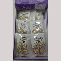 Tip Top Jewellers Stunning Kundan Stone And Pearl Jhumki Earrings (Pack of 12)