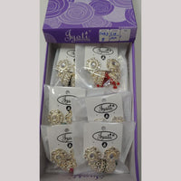 Tip Top Jewellers Stunning Kundan Stone And Pearl Jhumki Earrings (Pack of 12)