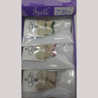 Tip Top Jewellers Stunning Kundan Stone And Pearl Jhumki Earrings (Pack of 12)