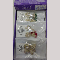 Tip Top Jewellers Stunning Kundan Stone And Pearl Jhumki Earrings (Pack of 12)