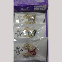 Tip Top Jewellers Stunning Kundan Stone And Pearl Jhumki Earrings (Pack of 12)