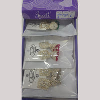 Tip Top Jewellers Stunning Kundan Stone And Pearl Jhumki Earrings (Pack of 12)