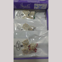 Tip Top Jewellers Stunning Kundan Stone And Pearl Jhumki Earrings (Pack of 12)