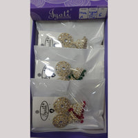 Tip Top Jewellers Stunning Kundan Stone And Pearl Jhumki Earrings (Pack of 12)