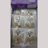 Tip Top Jewellers Stunning Kundan Stone And Pearl Jhumki Earrings (Pack of 6)