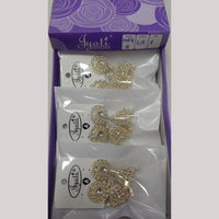 Tip Top Jewellers Stunning Kundan Stone And Pearl Jhumki Earrings (Pack of 6)