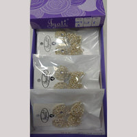 Tip Top Jewellers Stunning Kundan Stone And Pearl Jhumki Earrings (Pack of 6)