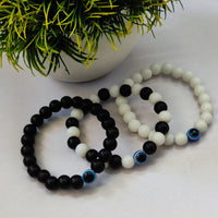 Urthn Trinity Evil Eye Beads Bracelet Combo - 1005264 (Pack Of 6)