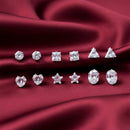 Urthn Set of 6 CZ Diamond Studs Earrings Combo (Pack Of 6)