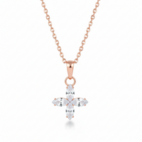 Urthn Rose Gold Plated Chain Pendant Earrings Rings And Bracelet Jewellery Combo Set (Pack Of 6)