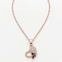 Urthn  Rose Gold Plated Chain Pendant Earrings Rings And Bracelet Jewellery Combo Set (Pack of 6)