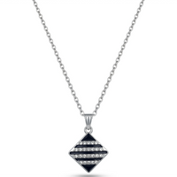 Urthn  Silver Plated Chain Pendant Earrings Rings And Bracelet Jewellery Combo Set (Pack of 6)