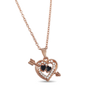 Urthn  Rose Gold Plated Chain Pendant Earrings Rings And Bracelet Jewellery Combo Set (Pack of 6)