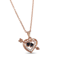 Urthn  Rose Gold Plated Chain Pendant Earrings Rings And Bracelet Jewellery Combo Set (Pack of 6)