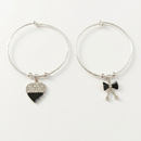 Urthn Silver Plated Elegant Austrian Stone Openable Bracelet For Women & Girls (Set of 6)