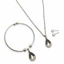 Urthn Silver Plated Chain Pendant Earrings And Bracelet Jewellery Combo Set (Set of 6)