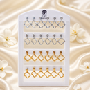 Urthn Gold And Silver Plated Clover Shape Dangler Earrings for Women  (Pack of 12)