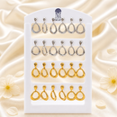 Urthn Gold And Silver Plated Dangler Earrings for Women  (Pack of 12)