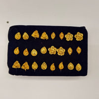 Urthn Set of 12 Traditional Gold Plated Bugadi Clip On Earrings for Women ( Assorted Earrings )