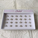 Urthn Premium Silver Plated Assorted Design Crystal Stone Rings Set