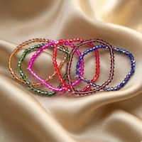 Urthn Elegant Colorful Beads Fashion Bracelet (Set Of 6)