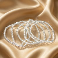 Urthn Elegant White Beads Fashion Bracelet (Set Of 6)