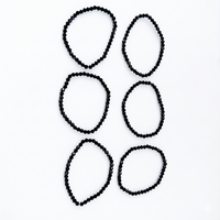 Urthn Elegant Black Beads Fashion Bracelet (Set Of 6)