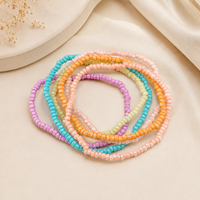 Urthn Trendy Multi Strand Seed Bead Bracelet Combo Set of 6 for Women