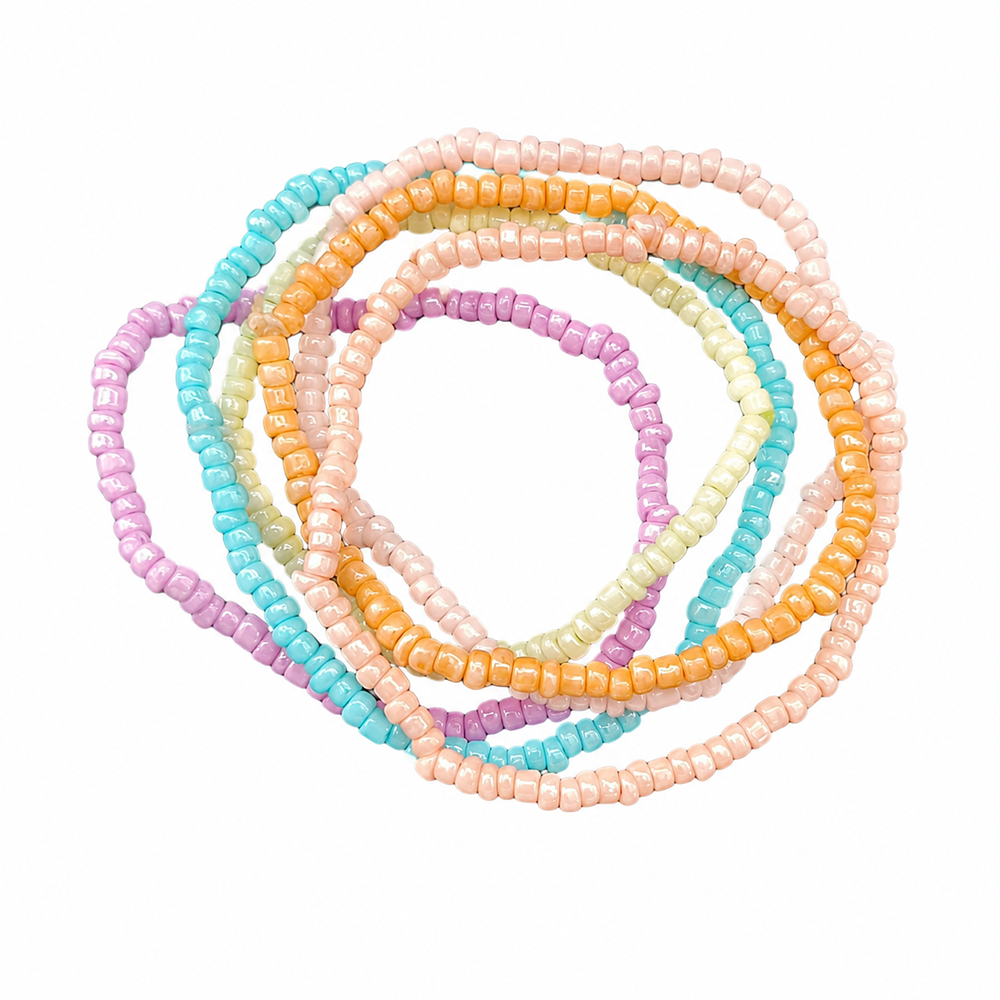 Urthn Trendy Multi Strand Seed Bead Bracelet Combo Set of 6 for Women(pack of 6)