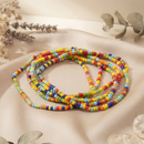 Urthn Multi Strand Rainbow Seed Bead Bracelet Combo Set of 6 for Women