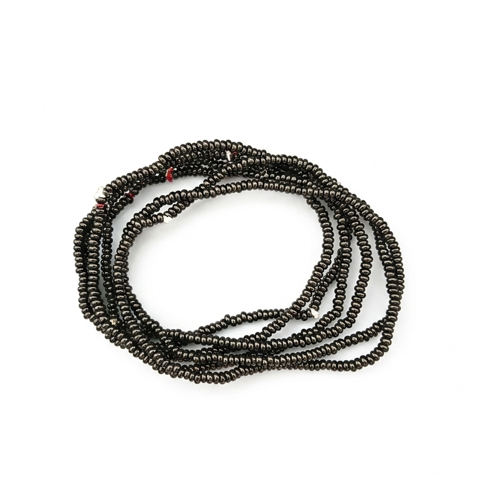 Urthn Trendy Black Strand Seed Bead Bracelet Combo Set of 6 for Women(pack of 6)