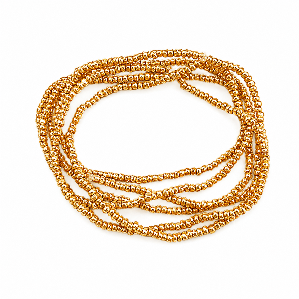 Urthn Trendy Silver Strand Seed Bead Bracelet Combo Set of 6 for Women(pack of 6)