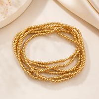 Urthn Trendy Silver Strand Seed Bead Bracelet Combo Set of 6 for Women