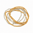 Urthn Trendy Gold And Silver Strand Seed Bead Bracelet Combo Set of 6 for Women(pack of 6)