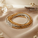 Urthn Trendy Gold And Silver Strand Seed Bead Bracelet Combo Set of 6 for Women