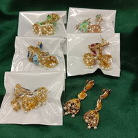 Urthn Gold Plated Assorted Color Set Of 6 Meenakari Earrings Combo 