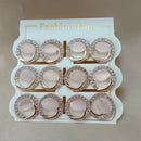 Urthn Monalisa Stone Stylish Set Of 6 Stud Earrings Combo 