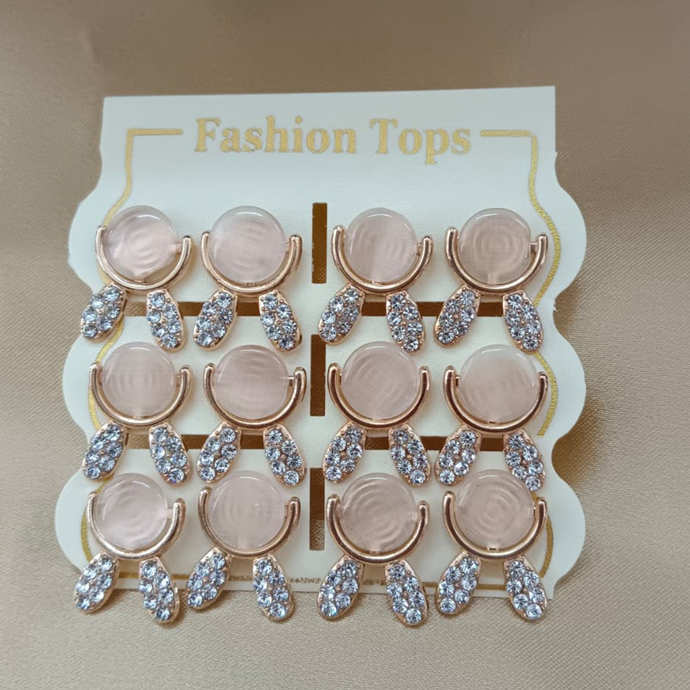 Urthn Monalisa Stone Stylish Set Of 6 Stud Earrings Combo 
