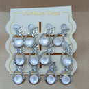 Urthn Monalisa Stone Stylish Set Of 6 Stud Earrings Combo 