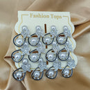 Urthn Pearl And Austrain Stone Set Of 6 Stud Earrings Combo