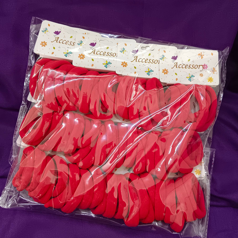 Urthn Set of 12 Soft Red Hair Rubber Bands for Women & Girls-1006311