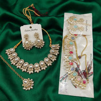 Urthn Gold Plated Kundan Stone Fashion Jewellery Combo Set