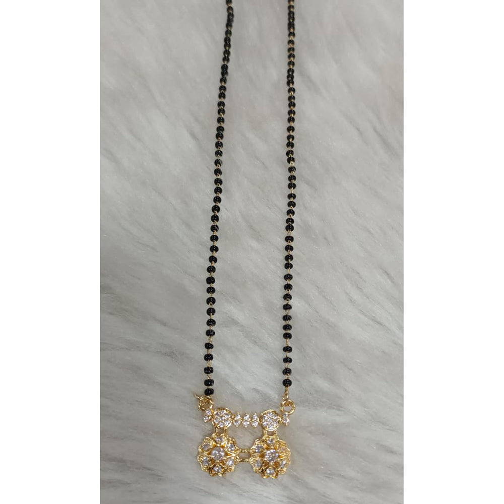 Tarangavi Austrian Stone And Black Beads Designer Mangalsutra