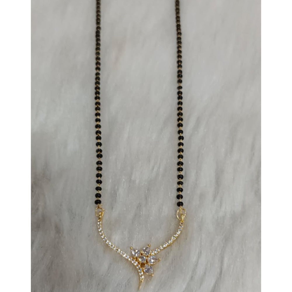 Tarangavi Austrian Stone And Black Beads Designer Mangalsutra